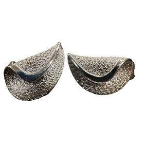 Vintage Coro Silver Tone Clip on Earrings Pair